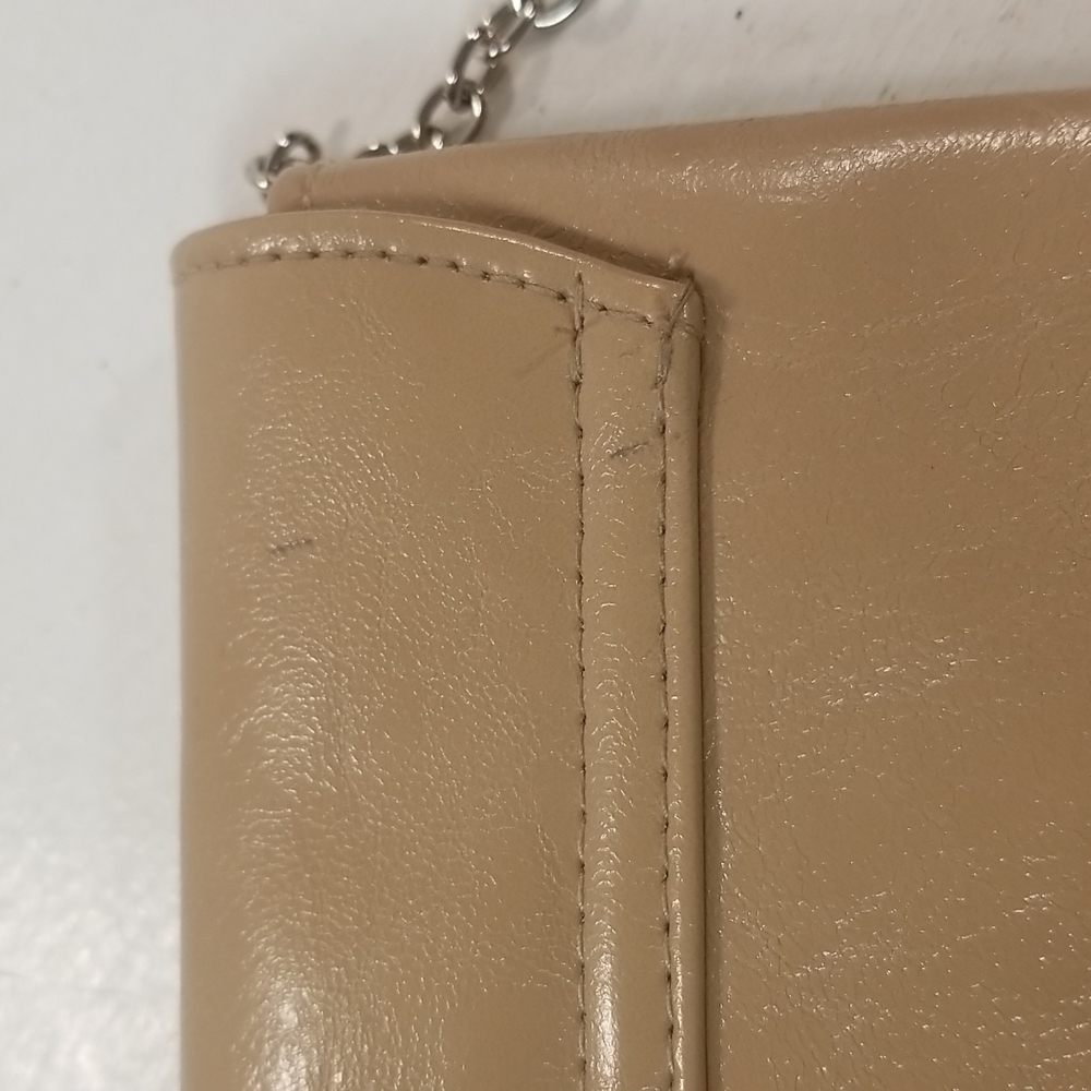 INC Lilly Beige Faux Leather Gold Chain Clutch Shoulder Bag - Picture 5 of 13